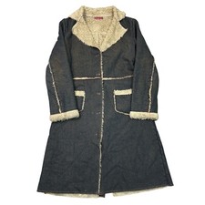 Urban Jeans Afgan Coat Jacket Fur Long Brown Beige Womens Medium