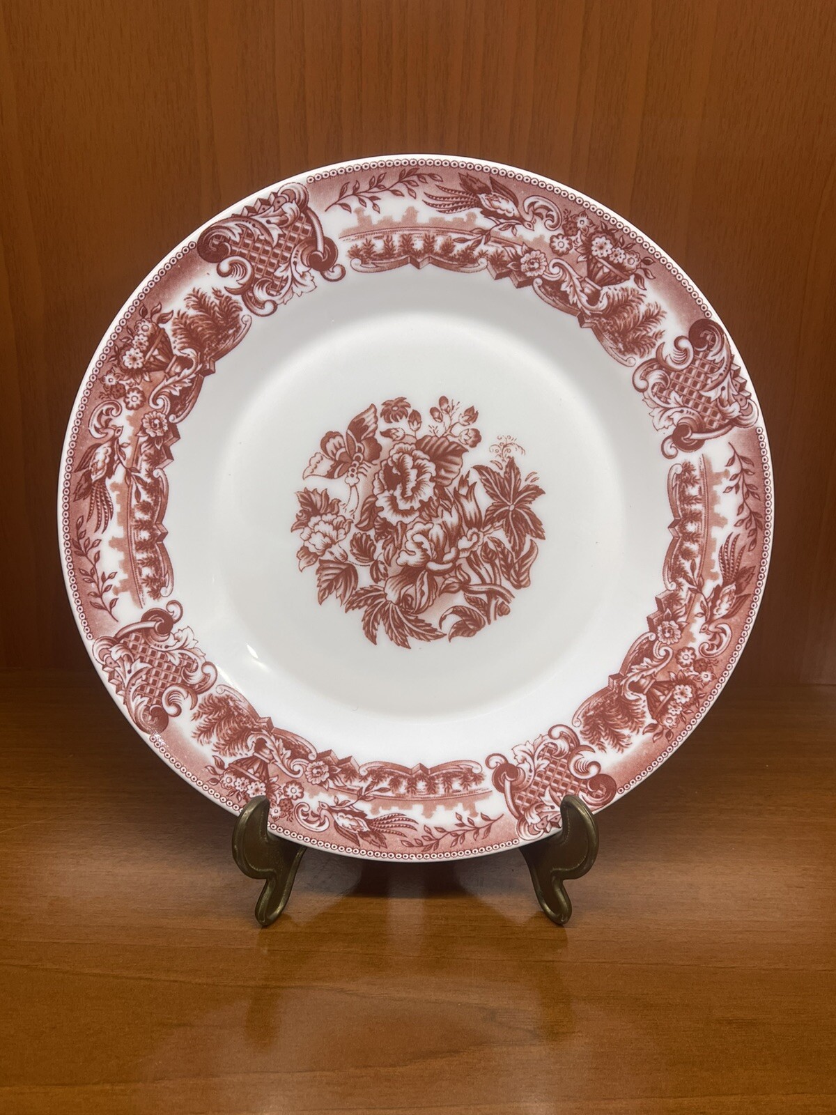 6 Tiefe Teller Suppenteller rote Blumen Rand Glasgeschirr Arcoroc Luminarc 26cm.