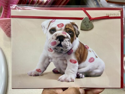 Papyrus Valentine s Day Greeting Card French Bulldog With Kisses