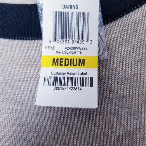 International Concepts Shirt Women Size Medium NEW Open Back Tan White Black - Picture 15 of 18