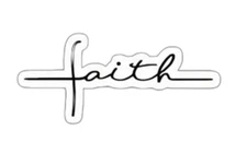 Faith Cross Cursive Sticker Decal