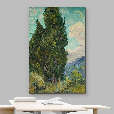Van Gogh Wall Art Canvas Print - A Wheatfield with Cypresses