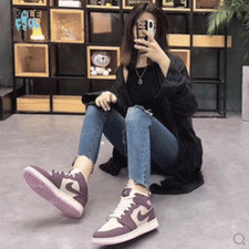 Air Jordan 1 AJ1 Mid GS Pro Purple Shoes 555112-500