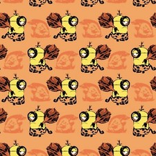 Despicable Me Cro Minions Cave Minions Orange 100 Cotton Fabric by The Yard