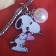 New SNOOPY CHARM 4 EUROPEAN BRACELETS CHARM LOT JZ1522 no BRACELET