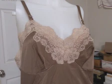 Sexy Mocha Vintage Girls Size Full Slip - Petite Size (30/32) - FREE SHIPPING