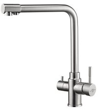 Azore 3-Way Water Filter Tap with Brushed Steel Finish For Undersink Filter