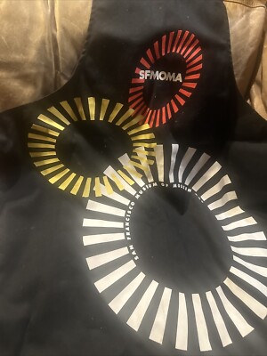 SF San Francisco Museum of Modern Art MOMA Black Large Graphic Cloth Apron Rare