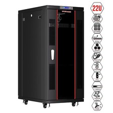 Sysracks 22U Server Rack Cabinet 32" Deep 19" Network Enclosure, Fans, PDU