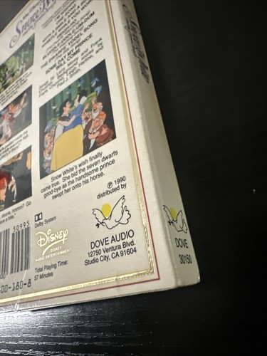 Snow White & Seven Dwarfs Disney Classic Dove Cassette 1990 Disney Movie Retro - Picture 12 of 14