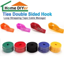 ONE-WRAP Reusable Ties Double Sided Hook & Loop Strapping Tape Cable Manager