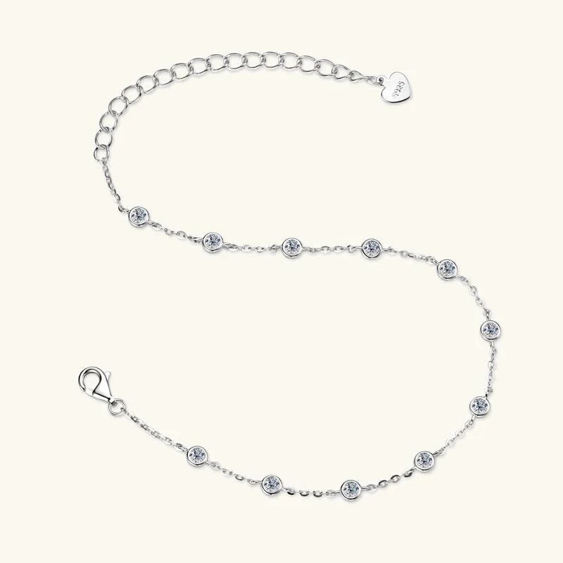 1ct Chain Bezel Bracelet White Gold Diamond Test Pass Lab-Created VVS1/D 16.5cm - Image 4 of 4