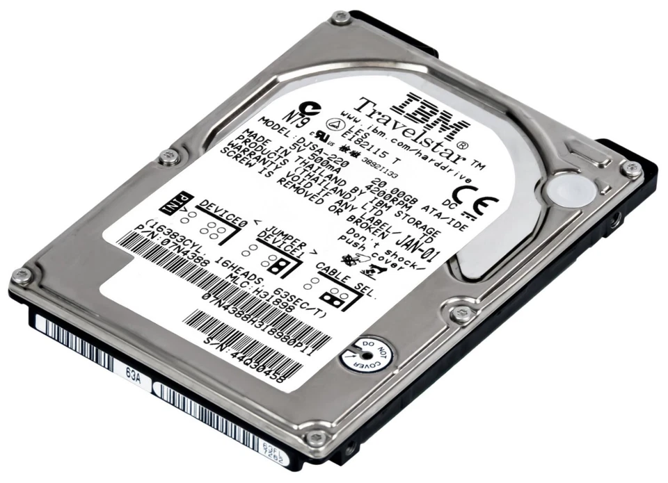 Hard Drive IBM Travelstar 07N4388 DJSA-220 20GB 4200RPM 2MB ATA IDE 2.5" Inch - Image 2 of 3