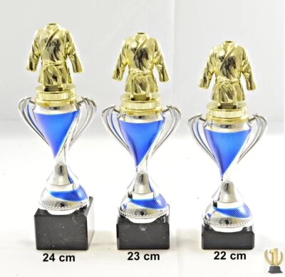 EIGENMARKE Judo-Karate-Kampfsport- Trophäe / Pokal 3er set oder einzeln incl. Beschriftung