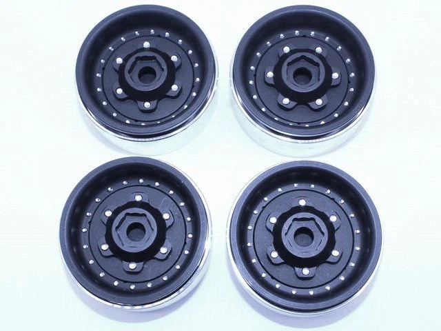  4 x 1.9 Alloy MILITARY WHEELS  for 1/10 rc crawler rc trucks 25.4mm  BLACK B15a - Image 2 of 2