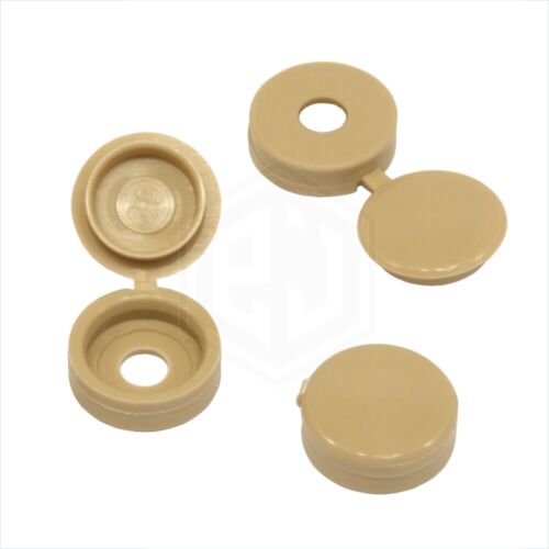 20 COLOUR SMALL PLASTIC HINGED SCREW FOLD OVER COVER CAPS 6g/8g Gauge M3.5 & M4 - Picture 74 of 81