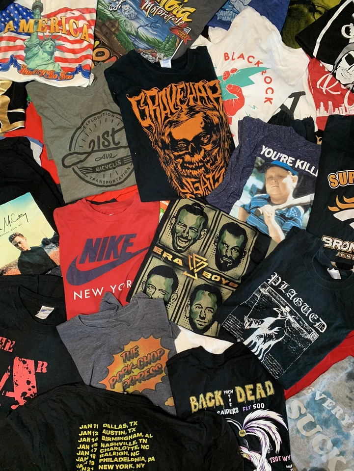 Lote de 5 camisetas bandas deportivas aleatorias películas de colección cultura pop ropa callejera WWE Y2K arte Foto 2 de 4
