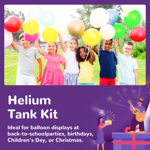 Helium Tank Balloon Pump Kit 13.4L (50 Balloons) for Party Wedding Supplies - Picture 6 of 8