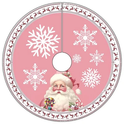 Falda para Árbol de Navidad de 60 cm, Color Rosa, con Copos de Nieve, Papá 1404 - Imagen 1 de 4