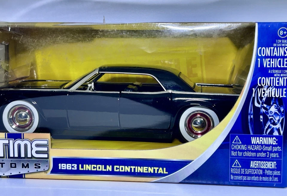 Lincoln Continental Lowrider 1963 escala 1:24 Jada Toy BigTime Muscle negro Foto 4 de 4