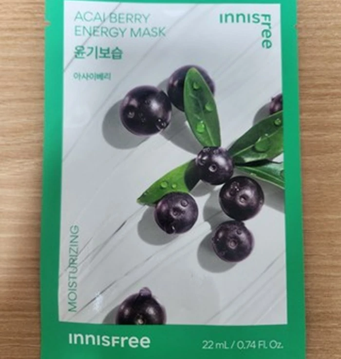 Korean Skincare Innisfree New Acai Berry Energy Mask 22ml x 6 – Vitalizing - Image 2 of 4
