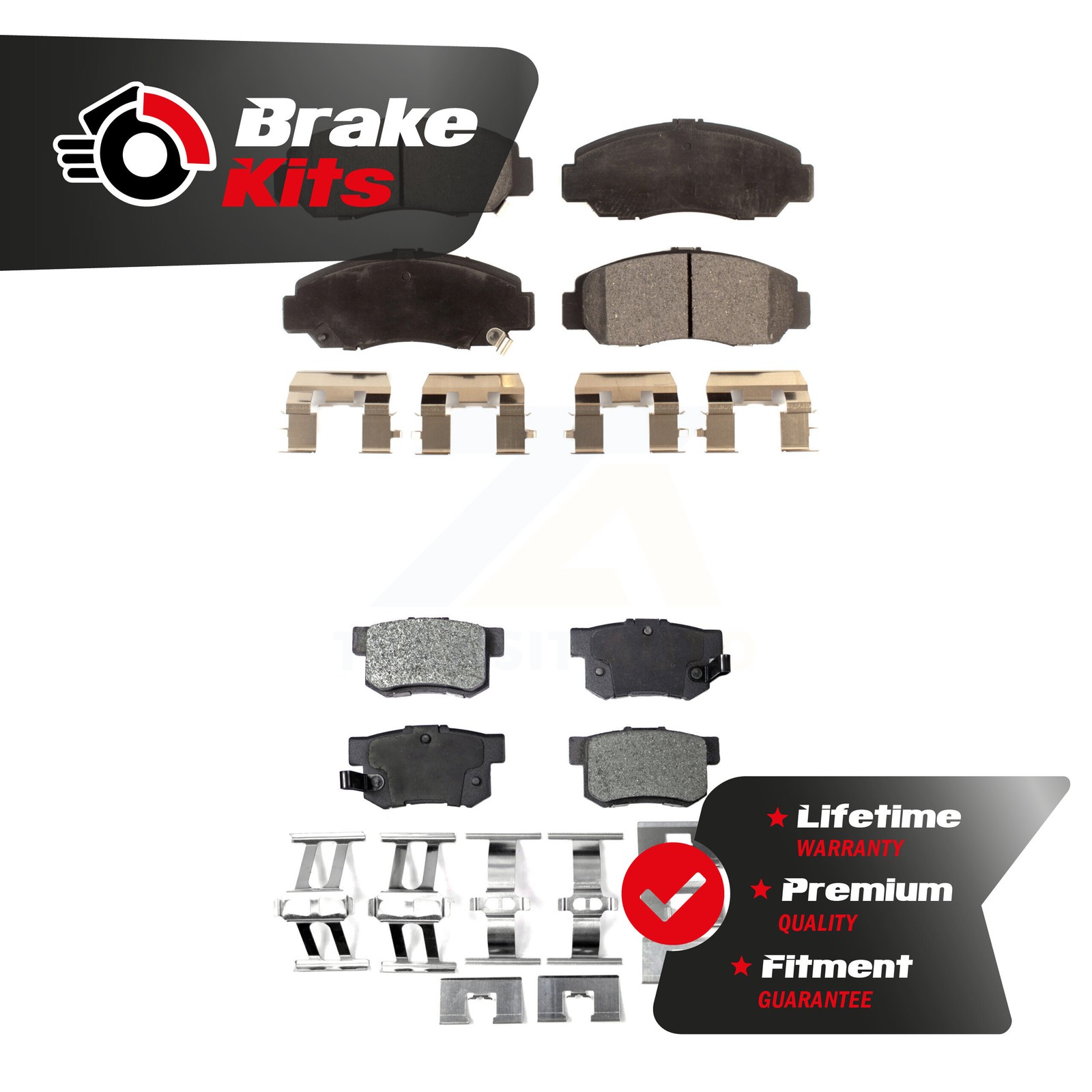 Front Rear Ceramic Brake Pads Kit For 2003-2007 Honda Accord 2006-2011 Acura CSX