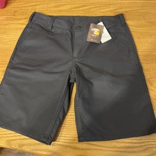 Carhartt Women  s Canvas Work Shorts Size 8 Gray 10  Rugged Flex Loose Fit