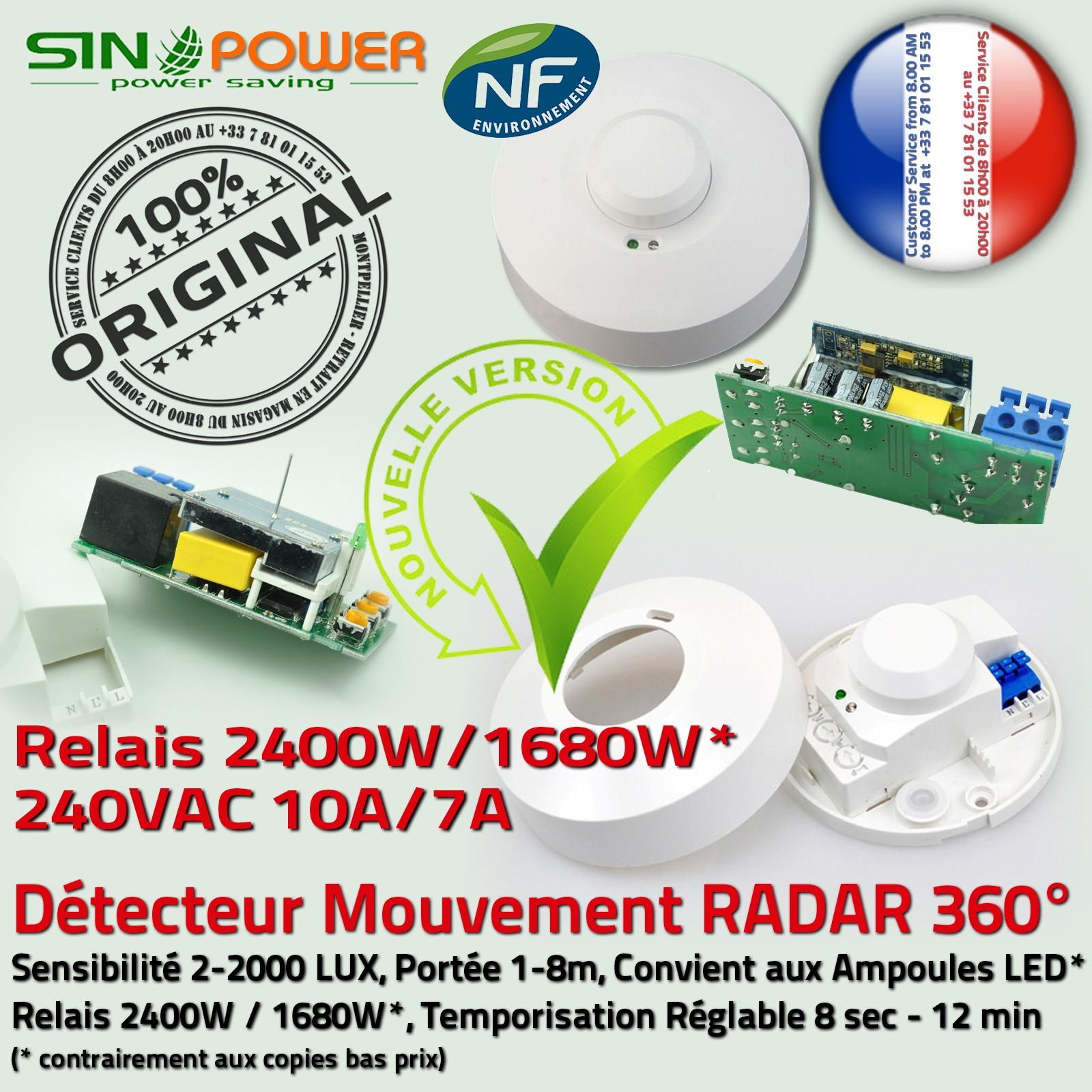 Économie énergie luminaire éclairage ampoules LED automatique à capteur
