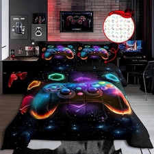 Game Consoles Gaming Bedding Set Queen Gamer Gifts,Gaming Comforter Sets for Boy