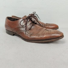 Salvatore Ferragamo Oxfords Mens 11 D Brown Leather Lace Up Shoes Dress Formal