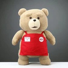 18 Inch TED Plush Toy Red Apron, Funny Movie Bear Doll, Comedy Gift for Fans