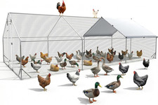 Large Chicken Coop Metal Chicken Runs for Yard 20X10X6.5 Ft Chicken Coop with Co