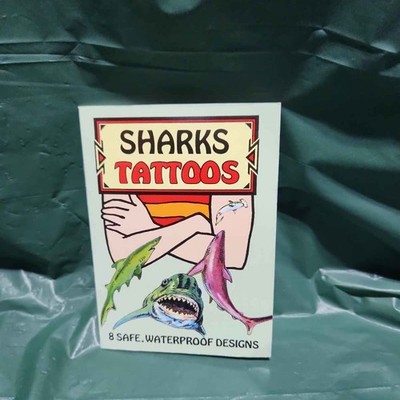 SHARKS TATTOOS Temporary Waterproof Designs Assorted Fun Body Art