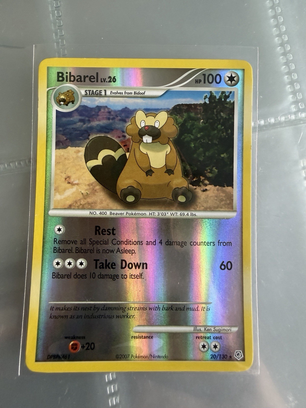 Bibarel 20/130 Reverse Holo Rare Diamond & Pearl Pokémon TCG NM