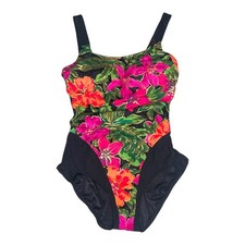 80's Vintage Maxine of Hollywood Tropical Bathing Suit size 12