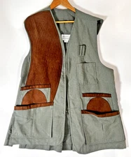 ADS Custom Shooting Vest Mens XL Long Gray Suede Pad Made in USA Trap Skeet