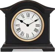 Acctim Falkenburg vintage mantel clock in black with roman numerals, quartz bat