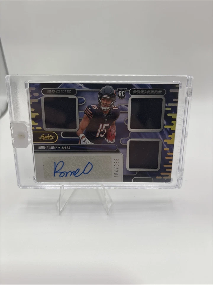 2024 Panini Absolute Rome Odunze Rookie Premiere Triple Patch autógrafo /399 - Imagem 2 de 2