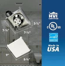Broan NuTone 50 CFM Bathroom Exhaust Fan 2.0 Sones Energy Star Modern - 688E