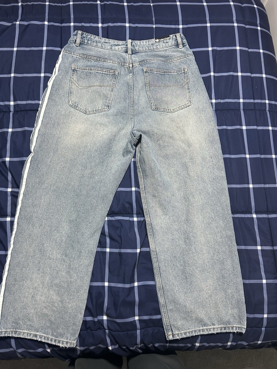 Balenciaga x Adidas Men's Wide-Leg Striped Jeans Size 32 View 2