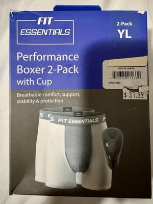 Fit Essentials Performance Boxer 2-Pack With Cup (YL)