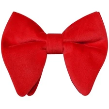 Branduce Velvet Bow Ties for Men Oversize Pre-tie Bowtie Tuxedo Bowties for Red