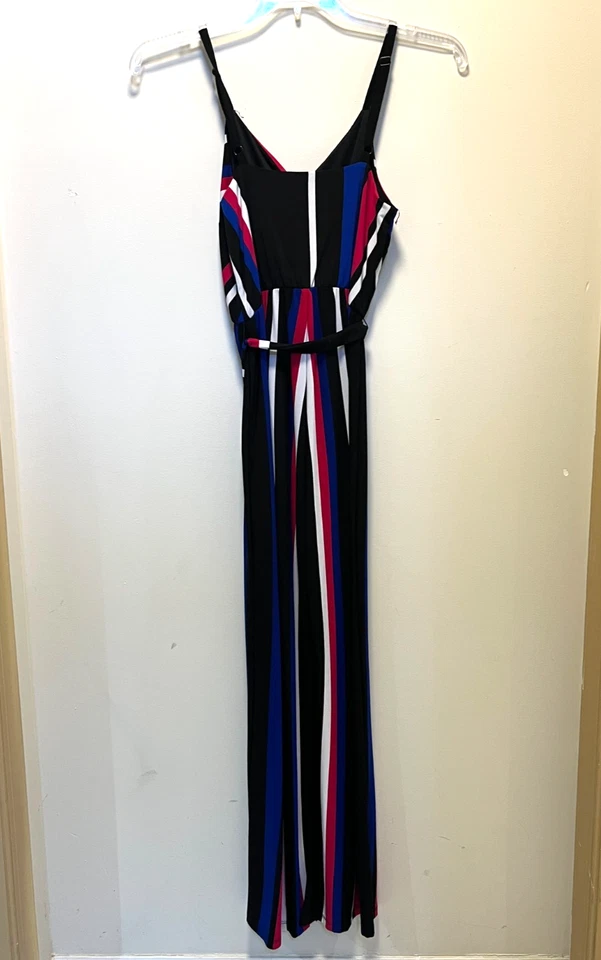 INC International Concept Petite 条纹汗布连身裤 S 码黑色/多色 — 第 4/4 张图片