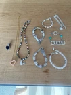 Vintage Lot 9 Pieces Sterling And Costume Jewelry,Brighton,Joan Rivers