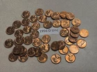 1956 d wheat penny roll UNC