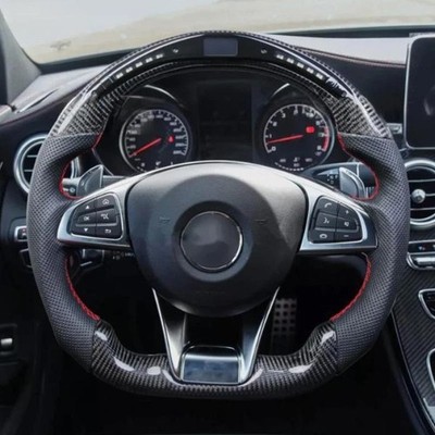 Carbon Fiber LED Steering Wheel For Mercedes-benz AMG W205 CLA GLC CLS C63 S63