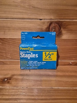 NEW Powerfast 1/2'' Heavy Duty Staples 36808A (1000 Count Box) 3cnt24jj 