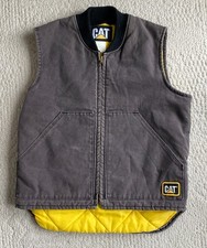Chaleco Oruga Gato Vintage Chaqueta de Trabajo Lona Desteñido por el Sol Scovill Cremallera SM/MED