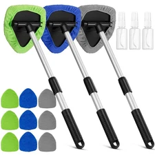3 Pcs Microfiber Car Windshield Cleaner Tool Interior Detailing Cleaning Kit