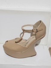 Zeppe scultura beige vernice Bata N 36 Nuove